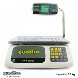 QUATTRO Timbangan Buah Elektronik + Harga Precise Pricing Digital Scale 30 Kg FPS030B/P Tiang